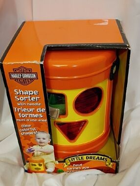 NIB Harley-Davidson Little Dreams Orange & Yellow Shape Sorter Toy With Handle